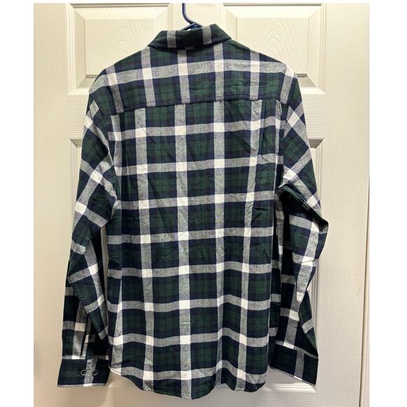 Weatherproof Men's Size Medium Green Plaid Flannel Long Sleeve Button Down Shirt - Picture 3 of 6